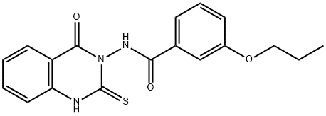 N-(4-oxo-2-sulfanylidene-1H-quinazolin-3-yl)-3-propoxybenzamide Struktur