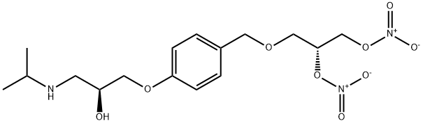 1,2-Propanediol, 3-[[4-[(2S)-2-hydroxy-3-[(1-methylethyl)amino]propoxy]phenyl]methoxy]-, 1,2-dinitrate, (2S)- (9CI) Struktur