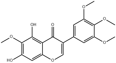 4H-1-Benzopyran-4-one, 5,7-dihydroxy-6-methoxy-3-(3,4,5-trimethoxyphenyl)- Struktur