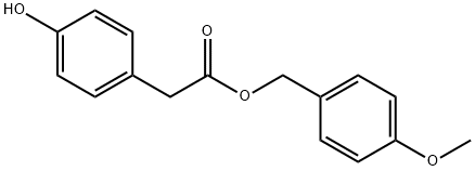 Benzeneacetic acid, 4-hydroxy-, (4-methoxyphenyl)methyl ester Struktur