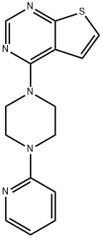 Thieno[2,3-d]pyrimidine, 4-[4-(2-pyridinyl)-1-piperazinyl]- Struktur