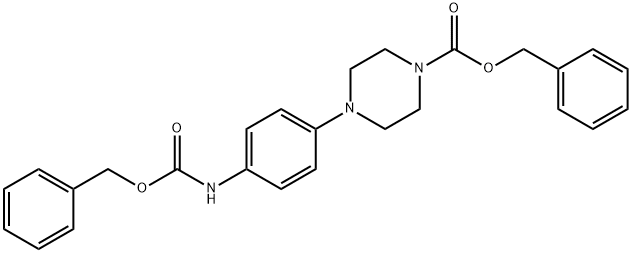 1-Piperazinecarboxylic acid, 4-[4-[[(phenylmethoxy)carbonyl]amino]phenyl]-, phenylmethyl ester Struktur