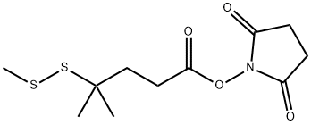 Pentanoic acid, 4-methyl-4-(methyldithio)-, 2,5-dioxo-1-pyrrolidinyl ester