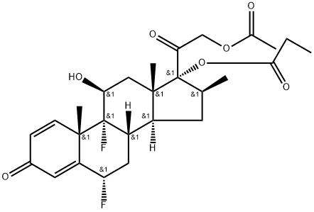 [(6S,8S,9R,10S,11S,13S,14S,16S,17R)-17-(2-acetyloxyacetyl)-6,9-difluoro-11-hydroxy-10,13,16-trimethyl-3-oxo-6,7,8,11,12,14,15,16-octahydrocyclopenta[a]phenanthren-17-yl] propanoate Struktur