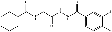 N-{2-[2-(3-iodo-4-methylbenzoyl)hydrazino]-2-oxoethyl}cyclohexanecarboxamide (non-preferred name) Struktur