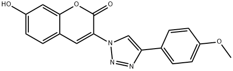 2H-1-Benzopyran-2-one, 7-hydroxy-3-[4-(4-methoxyphenyl)-1H-1,2,3-triazol-1-yl]- Struktur