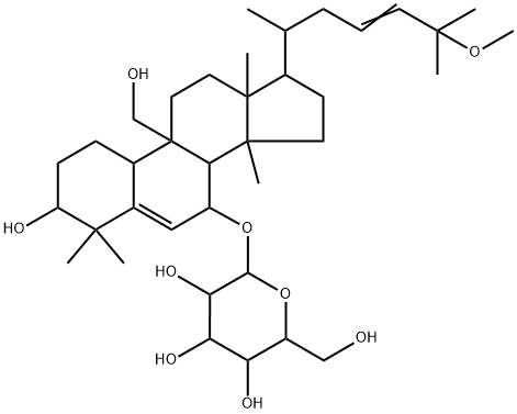 3β,7β,19-Trihydroxy-25-methoxycucurbita-5,23-diene 7-O-glucoside Struktur