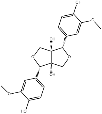 1H,3H-Furo[3,4-c]furan-3a,6a(4H,6H)-diol, 1,4-bis(4-hydroxy-3-methoxyphenyl)-, (1S,3aR,4S,6aR)- Struktur