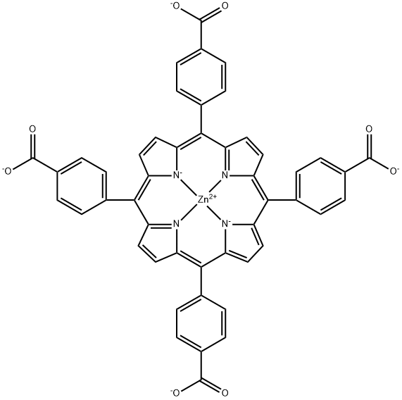 zinc meso-tetrakis(4-carboxyphenyl)porphyrin Struktur