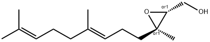 2-Oxiranemethanol, 3-[(3E)-4,8-dimethyl-3,7-nonadien-1-yl]-3-methyl-, (2R,3R)-rel- Struktur