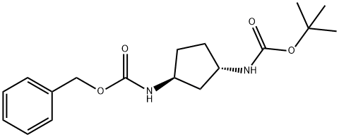 Carbamic acid, [(1S,3S)-3-[[(1,1-dimethylethoxy)carbonyl]amino]cyclopentyl]-, phenylmethyl ester (9CI) Struktur