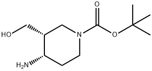 1-Piperidinecarboxylic acid, 4-amino-3-(hydroxymethyl)-, 1,1-dimethylethyl ester, (3R,4S)- Struktur