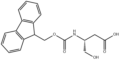 Butanoic acid, 3-[[(9H-fluoren-9-ylmethoxy)carbonyl]amino]-4-hydroxy-, (3R)- Struktur