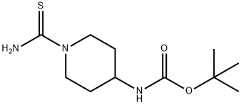 Carbamic acid, N-[1-(aminothioxomethyl)-4-piperidinyl]-, 1,1-dimethylethyl ester Struktur