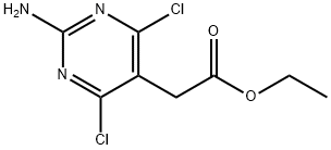 5-Pyrimidineacetic acid, 2-amino-4,6-dichloro-, ethyl ester Struktur