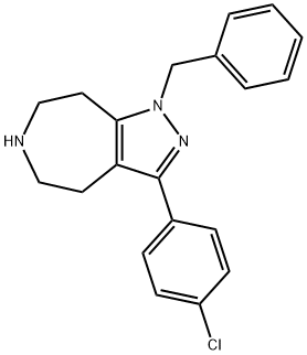 Pyrazolo[3,4-d]azepine, 3-(4-chlorophenyl)-1,4,5,6,7,8-hexahydro-1-(phenylmethyl)- Struktur