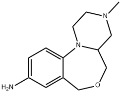 7H-Pyrazino[1,2-a][4,1]benzoxazepin-9-amine, 1,2,3,4,4a,5-hexahydro-3-methyl- Struktur