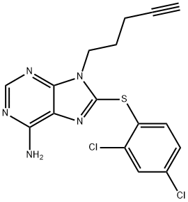 9H-Purin-6-amine, 8-[(2,4-dichlorophenyl)thio]-9-(4-pentyn-1-yl)- Struktur