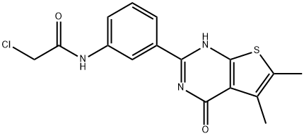 Acetamide, 2-chloro-N-[3-(1,4-dihydro-5,6-dimethyl-4-oxothieno[2,3-d]pyrimidin-2-yl)phenyl]- Struktur