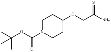 1-Piperidinecarboxylic acid, 4-(2-amino-2-thioxoethoxy)-, 1,1-dimethylethyl ester Struktur