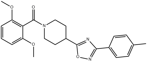 Methanone, (2,6-dimethoxyphenyl)[4-[3-(4-methylphenyl)-1,2,4-oxadiazol-5-yl]-1-piperidinyl]- Struktur