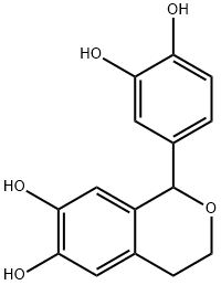 1H-2-Benzopyran-6,7-diol, 1-(3,4-dihydroxyphenyl)-3,4-dihydro- Struktur