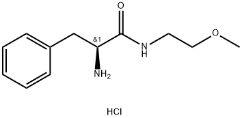 (2S)-2-amino-N-(2-methoxyethyl)-3-phenylpropanamide hydrochloride Struktur