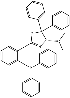 Oxazole, 2-[2-(diphenylphosphino)phenyl]-4,5-dihydro-4-(1-methylethyl)-5,5-diphenyl-, (4S)- Struktur