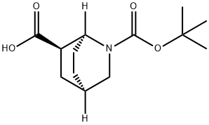 REL-(1S,4R,6R)-2-(tert-butoxycarbonyl)-2-azabicyclo[2.2.2]octane-6-carboxylic acid Struktur