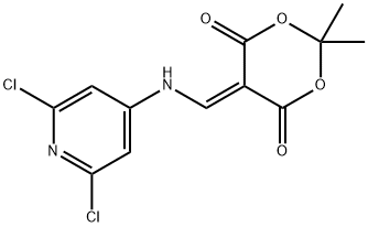 5-{[(2,6-dichloropyridin-4-yl)amino]methylidene}-2,2-dimethyl-1,3-dioxane-4,6-dione Struktur