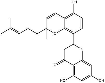 [2,8'-Bi-2H-1-benzopyran]-4(3H)-one, 5,5',7-trihydroxy-2'-methyl-2'-(4-methyl-3-pentenyl)- (9CI) Struktur