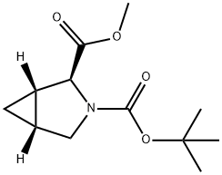 3-Azabicyclo[3.1.0]hexane-2,3-dicarboxylic acid, 3-(1,1-dimethylethyl) 2-methyl ester, (1S,2S,5R)- Struktur