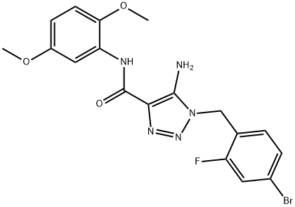 1H-1,2,3-Triazole-4-carboxamide, 5-amino-1-[(4-bromo-2-fluorophenyl)methyl]-N-(2,5-dimethoxyphenyl)- Struktur