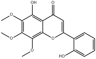 4H-1-Benzopyran-4-one, 5-hydroxy-2-(2-hydroxyphenyl)-6,7,8-trimethoxy- Struktur