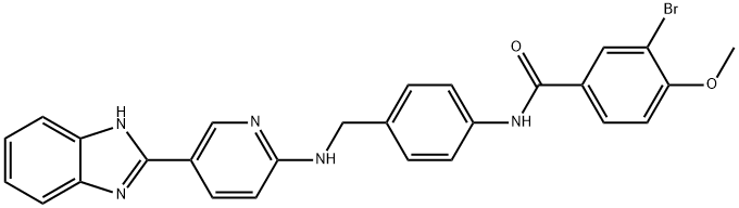 Benzamide, N-[4-[[[5-(1H-benzimidazol-2-yl)-2-pyridinyl]amino]methyl]phenyl]-3-bromo-4-methoxy- Struktur