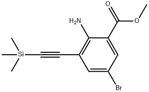 Benzoic acid, 2-amino-5-bromo-3-[2-(trimethylsilyl)ethynyl]-, methyl ester Struktur