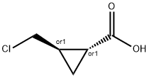 trans-2-(chloromethyl)cyclopropanecarboxylic acid Struktur