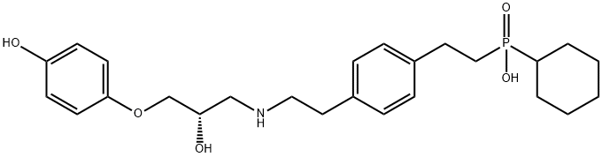 Phosphinic acid, cyclohexyl[2-[4-[2-[[(2S)-2-hydroxy-3-(4-hydroxyphenoxy)propyl]amino]ethyl]phenyl]ethyl]- (9CI) Struktur