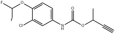 Carbamic acid, [3-chloro-4-(difluoromethoxy)phenyl]-, 1-methyl-2-propynyl ester (9CI) Struktur