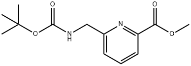 2-Pyridinecarboxylic acid, 6-[[[(1,1-dimethylethoxy)carbonyl]amino]methyl]-, methyl ester Struktur