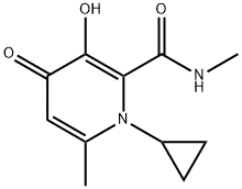 2-Pyridinecarboxamide, 1-cyclopropyl-1,4-dihydro-3-hydroxy-N,6-dimethyl-4-oxo- Struktur