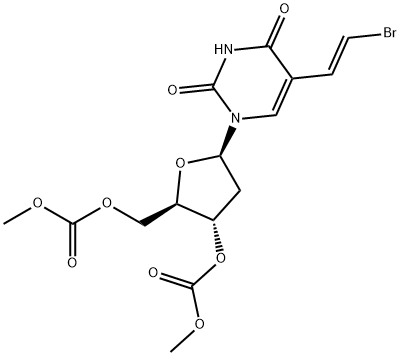 Uridine, 5-(2-bromoethenyl)-2'-deoxy-, 3',5'-bis(methyl carbonate), (E)- (9CI) Struktur