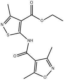 ethyl 5-(3,5-dimethylisoxazole-4-carboxamido)-3-methylisothiazole-4-carboxylate Struktur