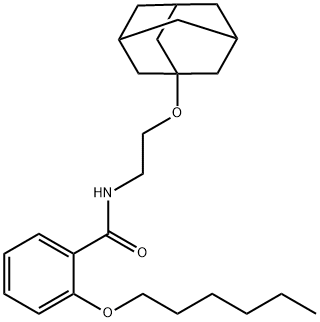 N-[2-(1-adamantyloxy)ethyl]-2-hexoxybenzamide Struktur