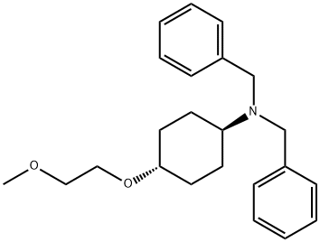 Benzenemethanamine, N-[trans-4-(2-methoxyethoxy)cyclohexyl]-N-(phenylmethyl)- Struktur