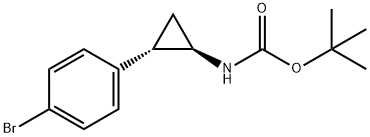 (1R,2S)-2-(4-Bromo-phenyl)-cyclopropyl-carbamic acid tert-butyl ester Struktur