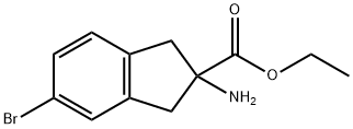 1H-Indene-2-carboxylic acid, 2-amino-5-bromo-2,3-dihydro-, ethyl ester Struktur