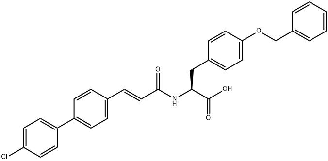 Tyrosine, N-[(2E)-3-(4'-chloro[1,1'-biphenyl]-4-yl)-1-oxo-2-propen-1-yl]-O-(phenylmethyl)- Struktur