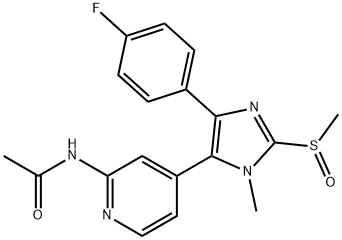 Acetamide, N-[4-[4-(4-fluorophenyl)-1-methyl-2-(methylsulfinyl)-1H-imidazol-5-yl]-2-pyridinyl]- Struktur