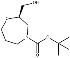 (R)-tert-Butyl 2-(hydroxymethyl)-1,4-oxazepane-4-carboxylate Struktur